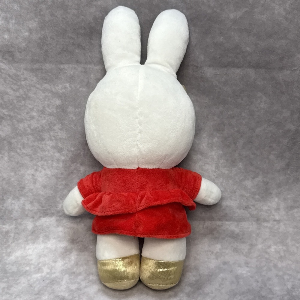 Miffy Christmas Valentines Doll Plush Stuffed Animal Red & Gold Outfit RARE 12" - Picture 4 of 11